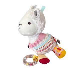 Skip Hop Bandana Buddies Llama Rattle Plush Stuffed Animal Multicolor Baby Toys